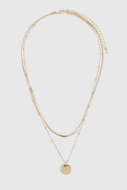 boohoo Collier Pendentif Délicat En Or À Chaînes Superposées< Colliers