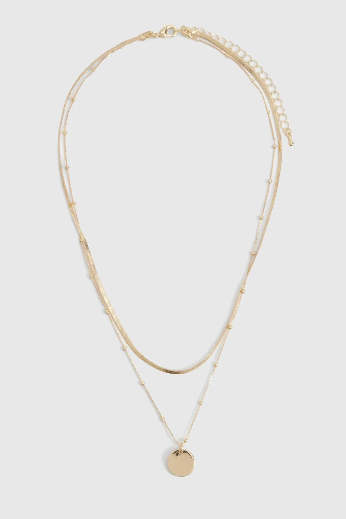 boohoo Collier Pendentif Délicat En Or À Chaînes Superposées< Colliers