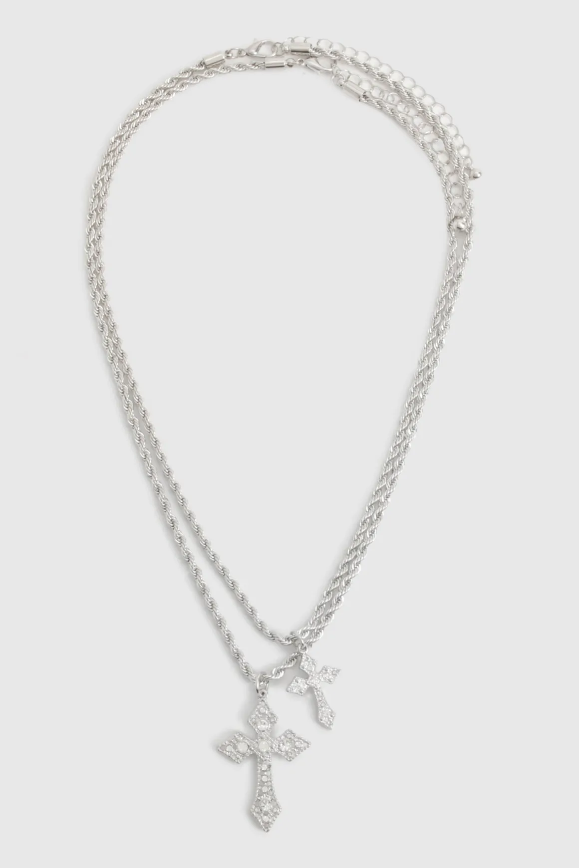 Collier Pendentif Double Croix