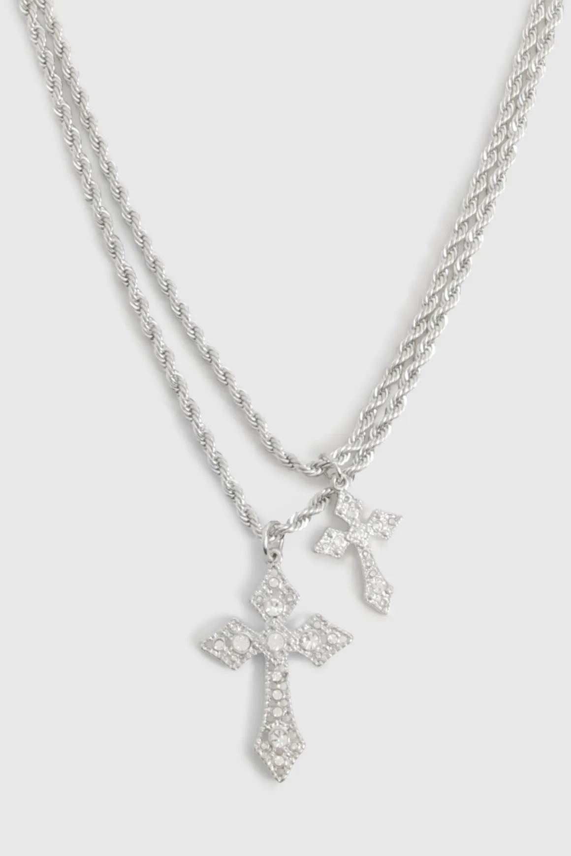 Collier Pendentif Double Croix