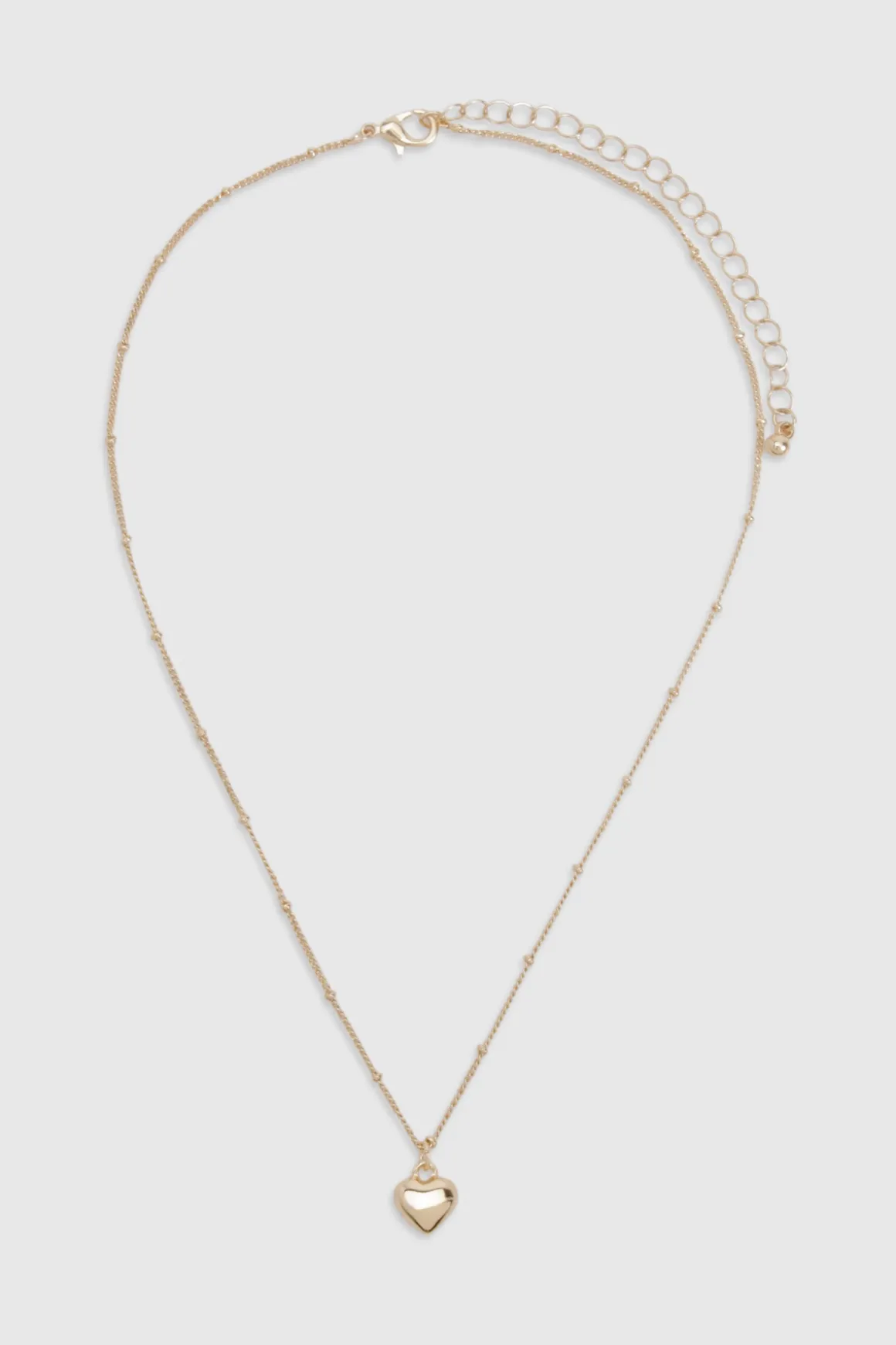 Collier pendentif en forme de cœur & chaîne à boules