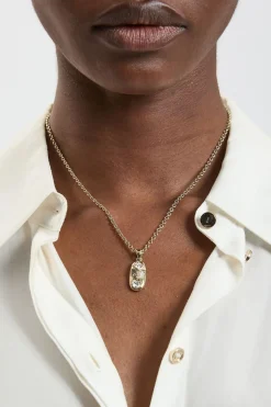 KarenMillen Collier Pendentif Galet De Cristal< Colliers
