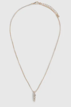 Collier Pendentif Goutte D'eau Orné De Diamants Fantaisie