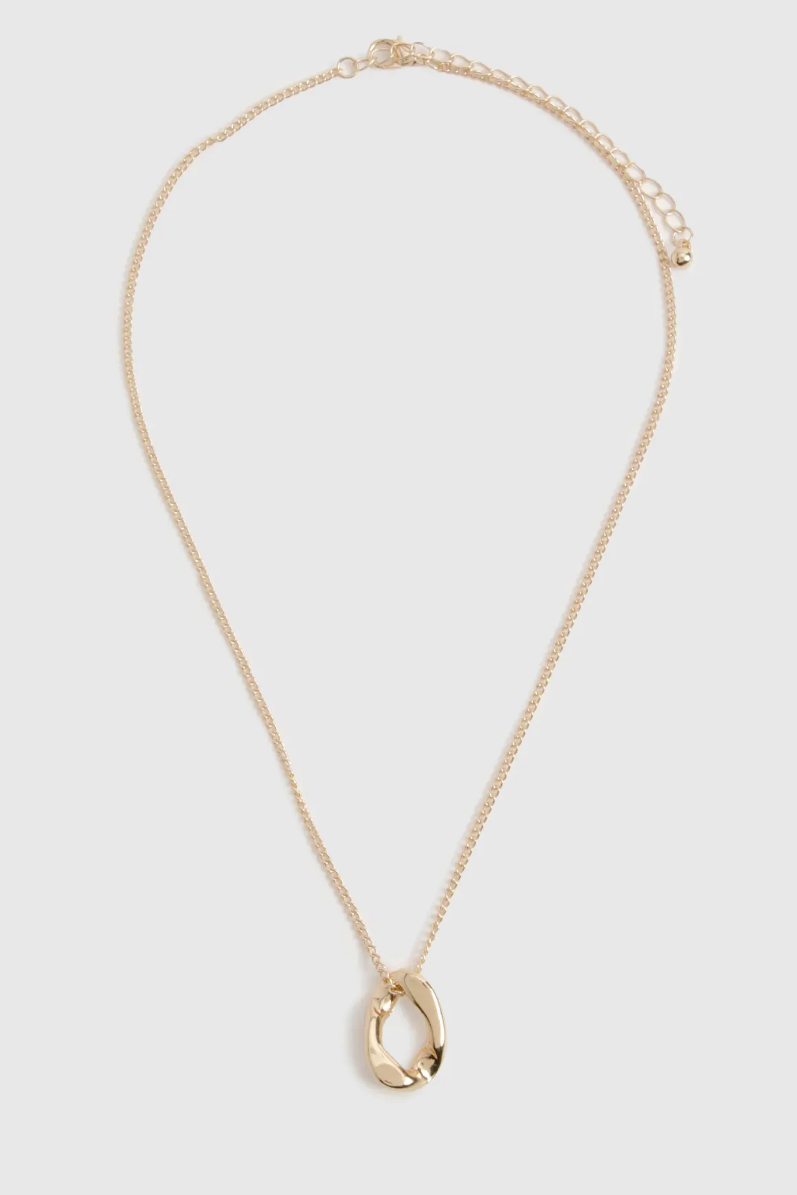Collier pendentif ovale martelé
