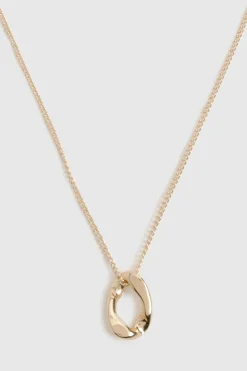 Collier pendentif ovale martelé