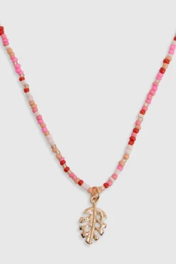 Collier Pendentif À Perles Roses