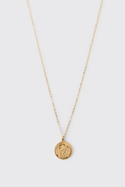 boohooMAN Collier Pendentif Pièce En Acier Inoxydable<Homme Bijoux Et Montres