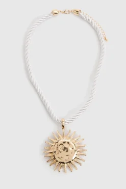 Collier Pendentif Soleil Avec Chaîne Corde Statement