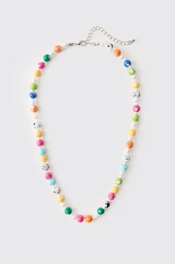 boohooMAN Collier à Perles en Pierres Précieuses<Homme Bijoux Et Montres