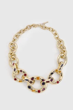 KarenMillen Collier Plastron À Chaîne Ornée De Cristaux< Colliers