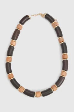 Collier Plastron À Perles En Bois