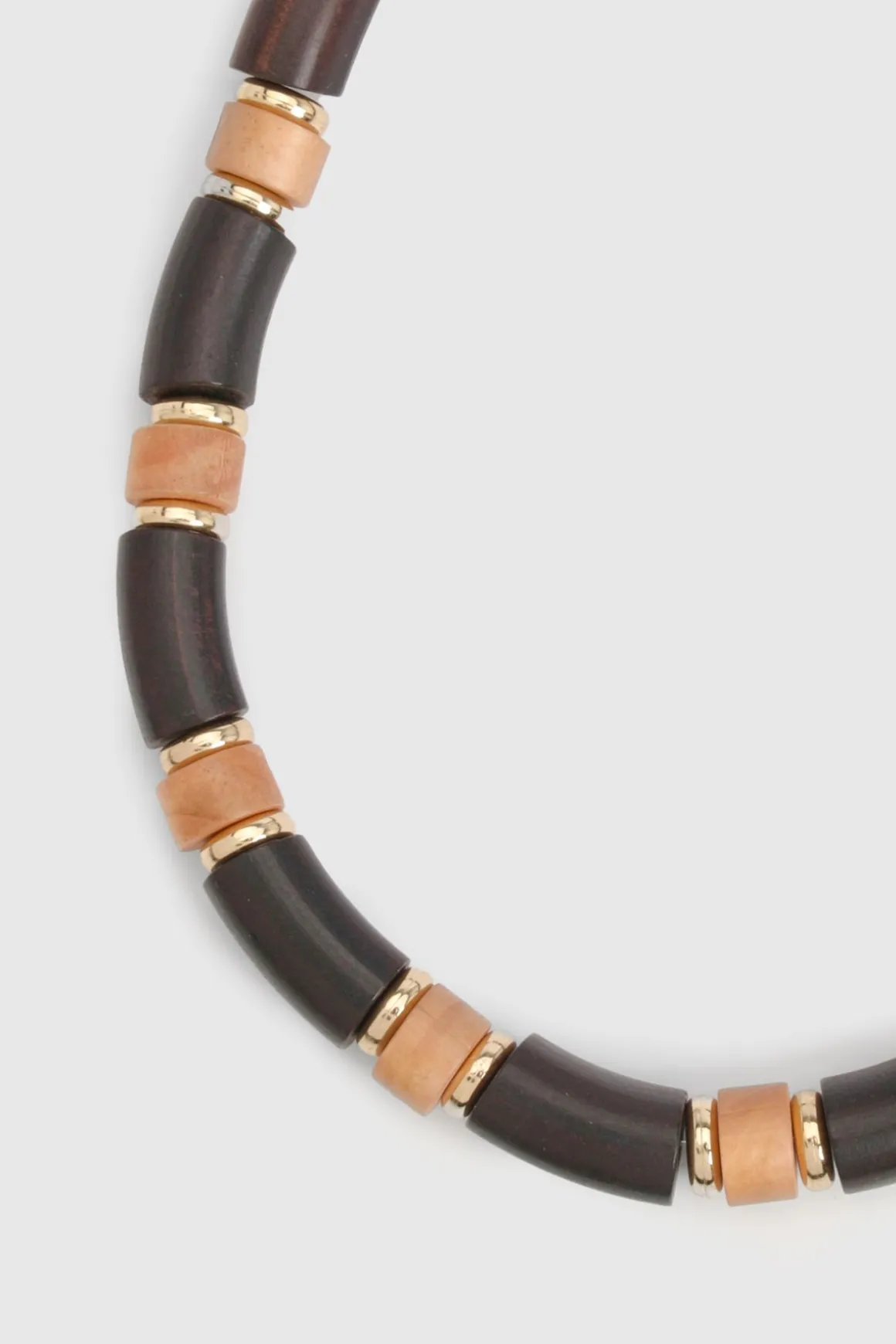 Collier Plastron À Perles En Bois
