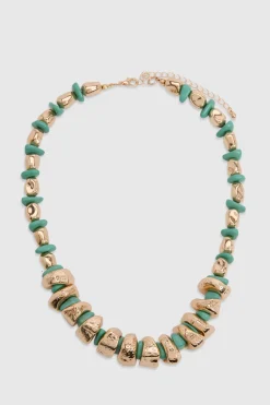 Collier Plastron À Perles Turquoise