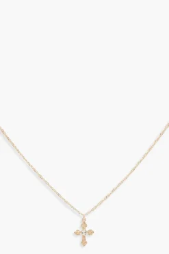Collier ras-du-cou délicat avec croix