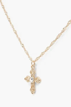 Collier ras-du-cou délicat avec croix