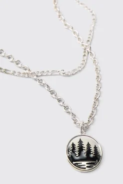 Collier Superposé Avec Pendentif Arbre