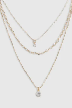 boohoo Collier superposé Diamante< Colliers