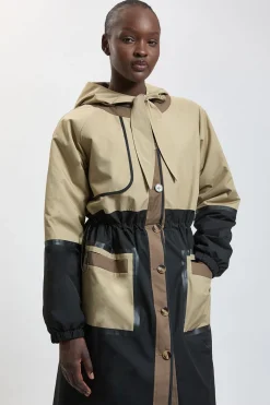 Colourblock Padded Hood Coat