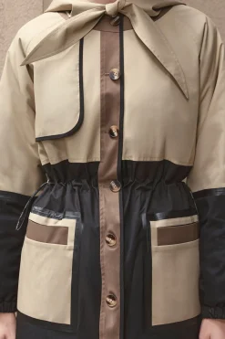 Colourblock Padded Hood Coat