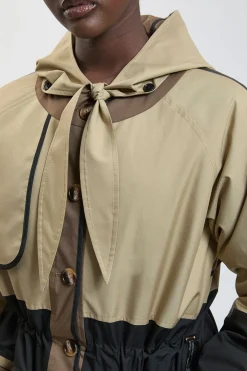 Colourblock Padded Hood Coat