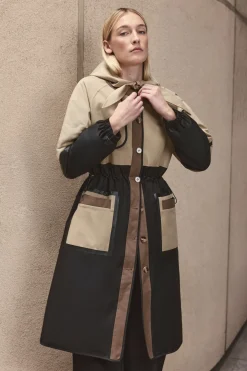 Colourblock Padded Hood Coat