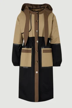 Colourblock Padded Hood Coat