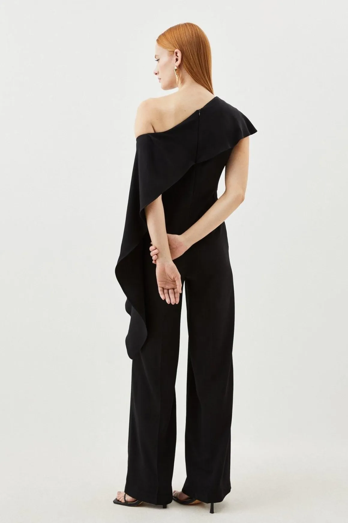Combinaison ajustée en viscose stretch compacte avec détail drapé