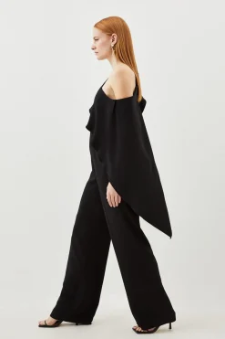 Combinaison ajustée en viscose stretch compacte avec détail drapé