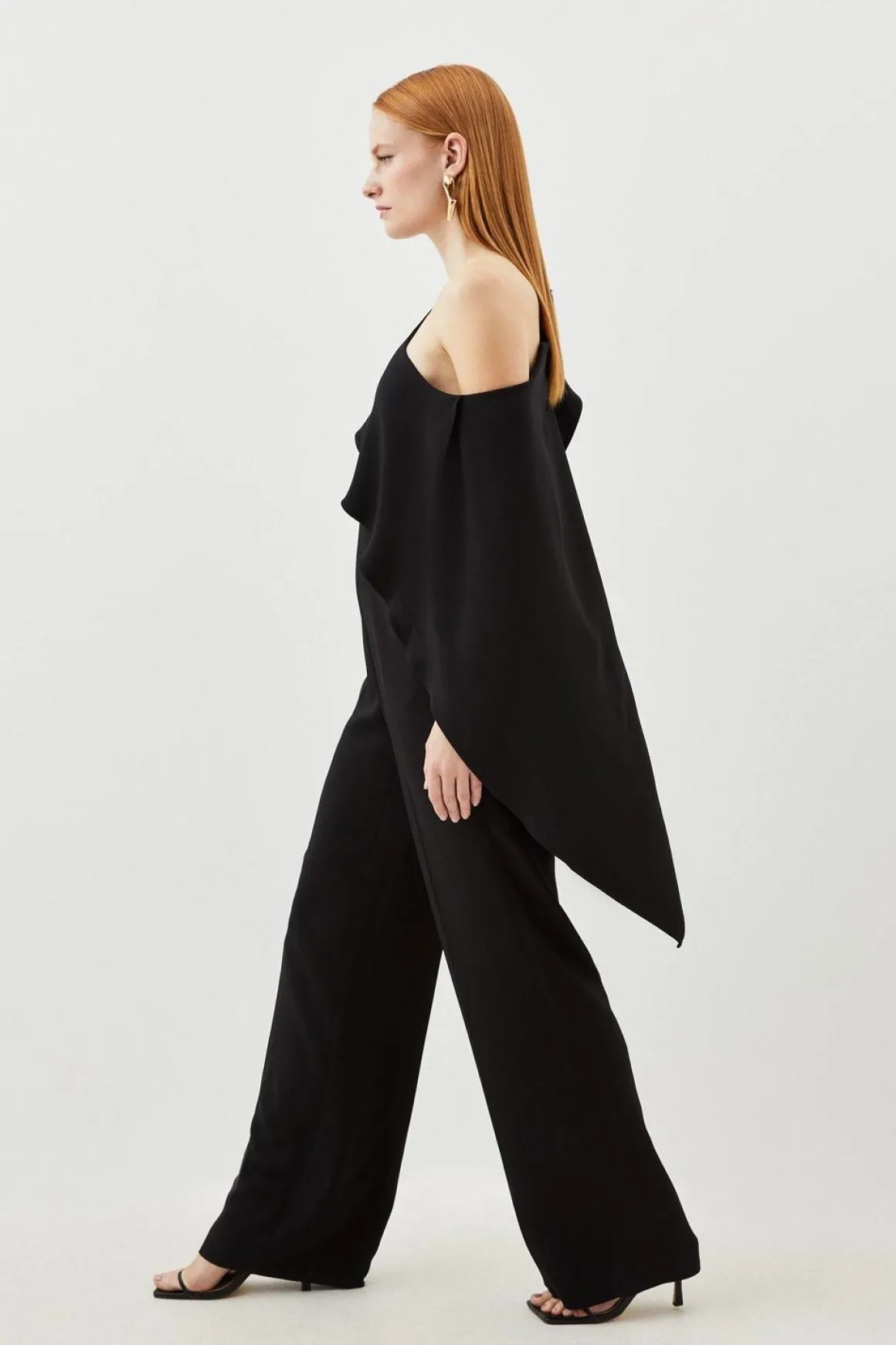 Combinaison ajustée en viscose stretch compacte avec détail drapé