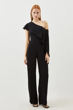 Combinaison ajustée en viscose stretch compacte avec détail drapé