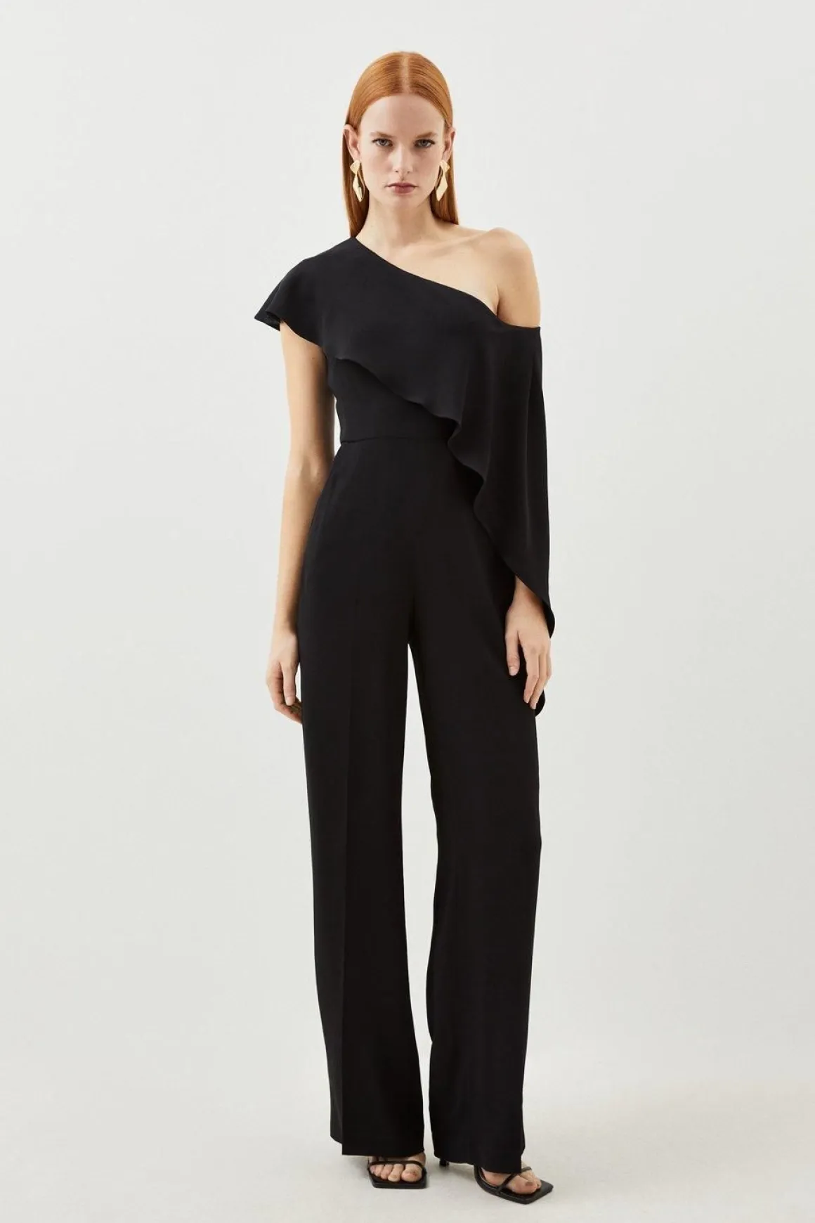Combinaison ajustée en viscose stretch compacte avec détail drapé