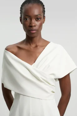 Combinaison Ajustée Épaule Dénudée En Viscose Stretch Compacte Petite