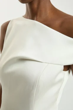 Combinaison Asymétrique En Satin Drapé Ajustée
