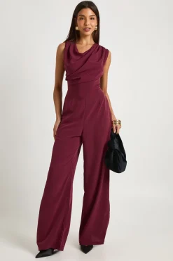 Combinaison asymétrique tissée à jambes larges