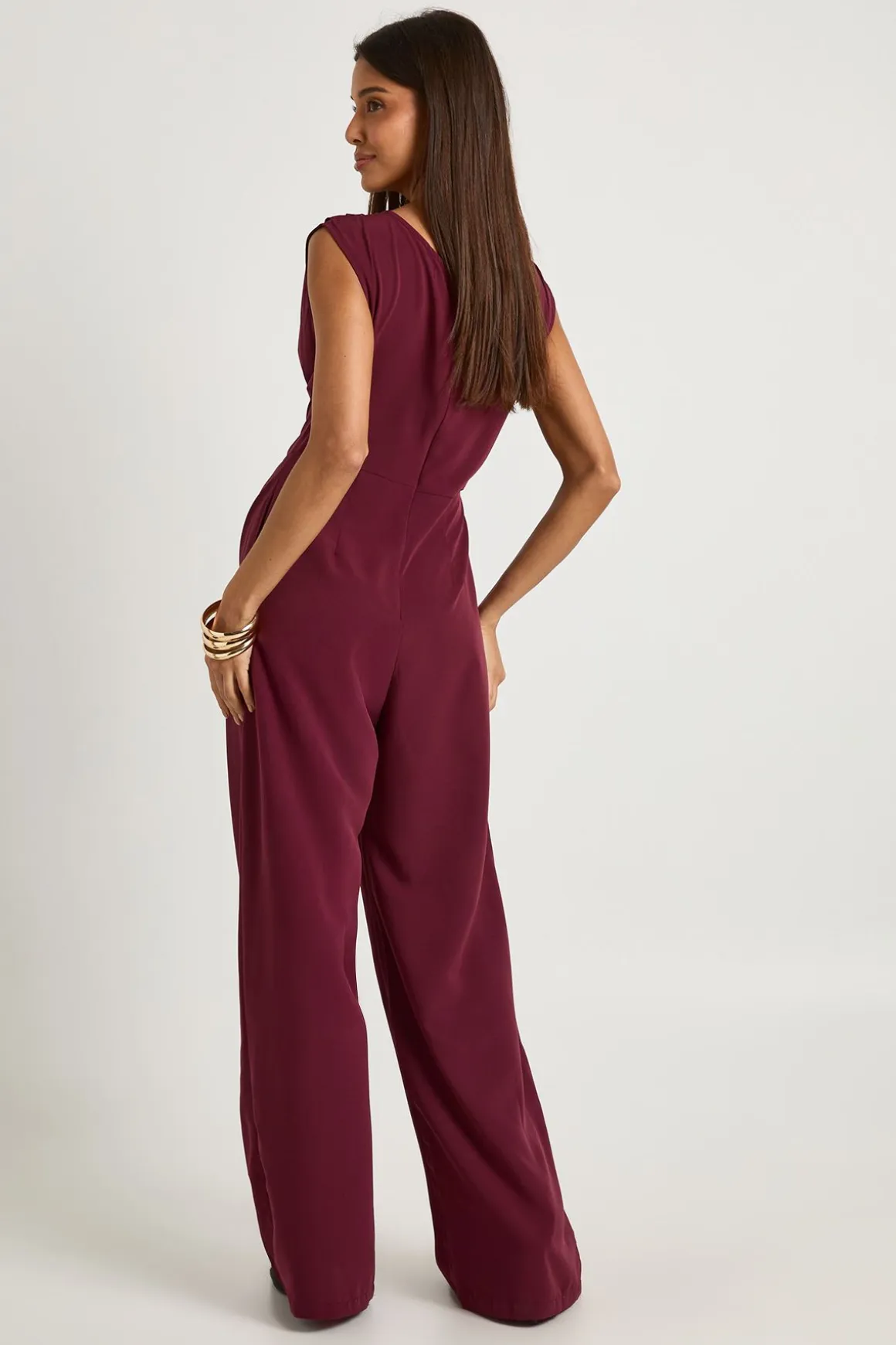 Combinaison asymétrique tissée à jambes larges