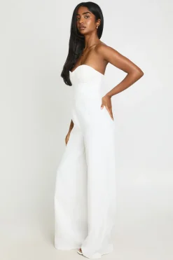 boohoo Combinaison Bandeau Bustier Ajustée À Jambes Larges<Femme Tailleurs|Combinaisons Et Combishorts