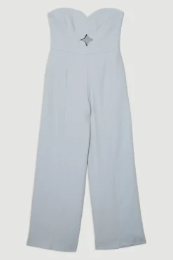 KarenMillen Combinaison bandeau compacte et extensible à jambes larges ajustées<Femme Tailleurs|Combinaisons Et Combishorts