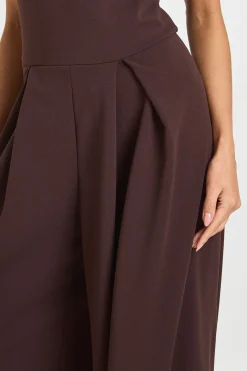 Combinaison Bandeau en Crêpe à Jambes Très Évasées