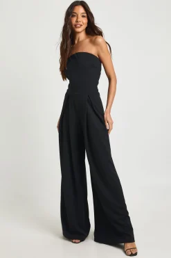 boohoo Combinaison Bandeau en Crêpe à Jambes Très Évasées<Femme Combinaisons Et Combishorts