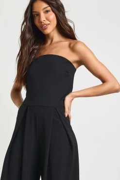 boohoo Combinaison Bandeau en Crêpe à Jambes Très Évasées<Femme Combinaisons Et Combishorts