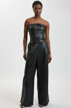 KarenMillen Combinaison Bandeau Trench En Synthétiquecuir<Femme Combinaisons Et Combishorts