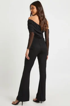 boohoo Combinaison Bardot asymétrique en maille<Femme Combinaisons Et Combishorts