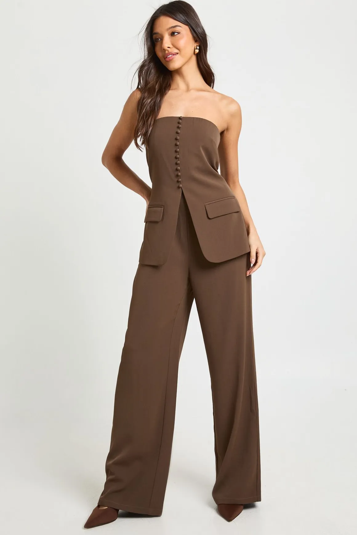 Combinaison Bustier Jambes Larges Ajustée