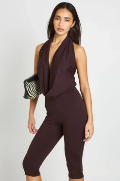 boohoo Combinaison Capri À Col Bénitier<Femme Combinaisons Et Combishorts