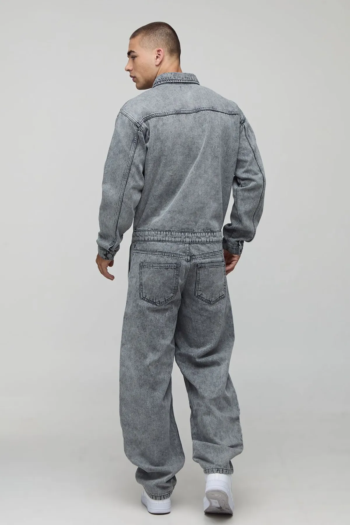 boohooMAN Combinaison cargo à manches longues décontractée<Homme Denim|Denim