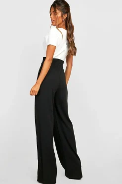 boohoo Combinaison contraste à jambes larges<Femme Combinaisons Et Combishorts