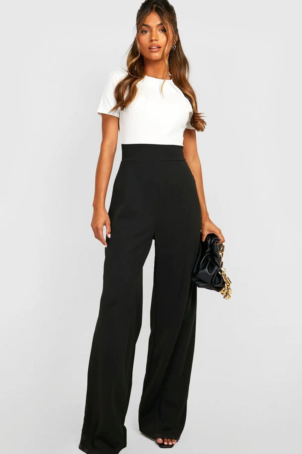 boohoo Combinaison contraste à jambes larges<Femme Combinaisons Et Combishorts