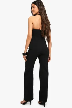 boohoo Combinaison-corset en bengaline à col halterneck<Femme Combinaisons Et Combishorts