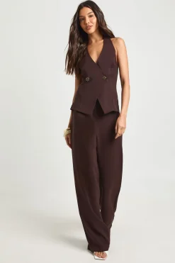 boohoo Combinaison Croisée Devant à Boutons Dorés<Femme Combinaisons Et Combishorts