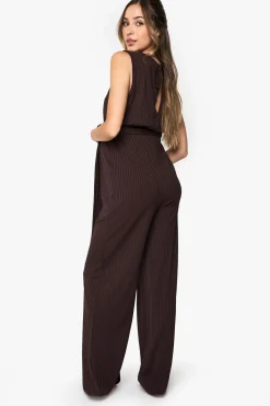 Combinaison de détente sans manches à côtes avec ceinture pour femmes enceintes